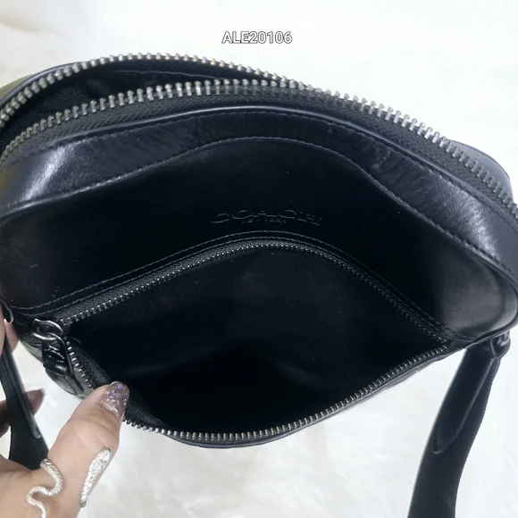 Coach Houston Flight Bag In Signature Black Leather Men - Picture 10 of 15